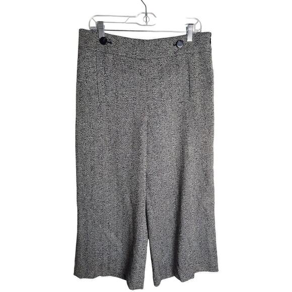 Ann Taylor Pants - Ann Taylor wool blend high waisted cropped wide leg trouser sz 12P dark Academia
